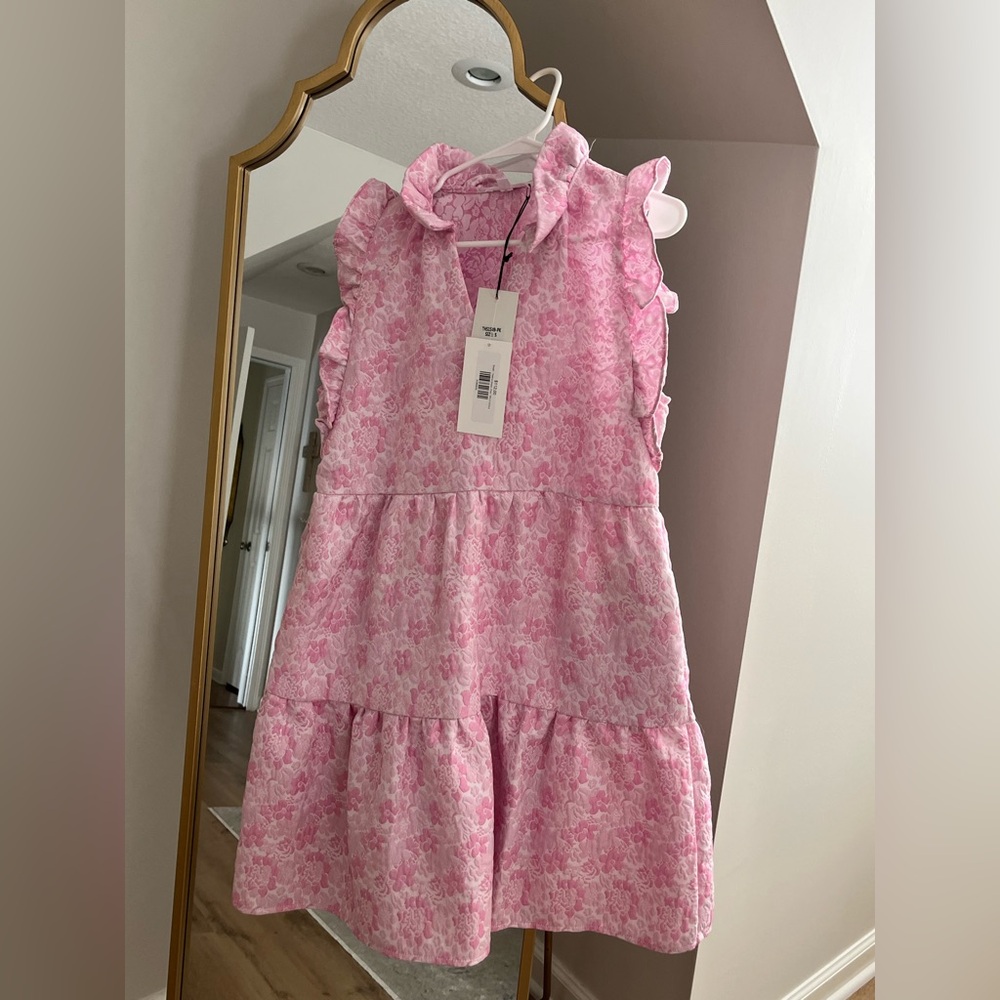 Elegant Pink Floral Mini Dress